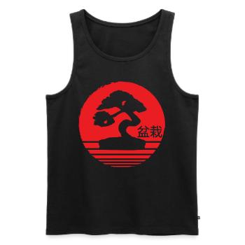 Bonsai Kanji Japan Meditation - Männer Premium Bio Tank Top - Schwarz - Vorne - Michal (187cm)