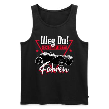 Weg da ich darf jetzt fahren Führerschein Fahrschu - Männer Premium Bio Tank Top - Schwarz - Vorne - Michal (187cm)