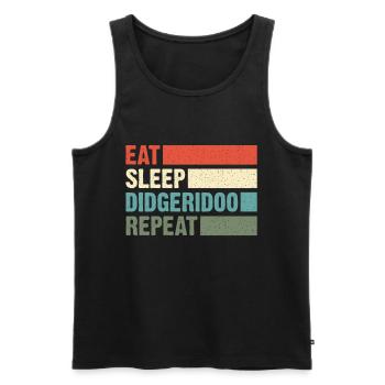 Didgeridoo Eat sleep repeat - Männer Premium Bio Tank Top - Schwarz - Vorne - AI Model Male 178 light (178cm)