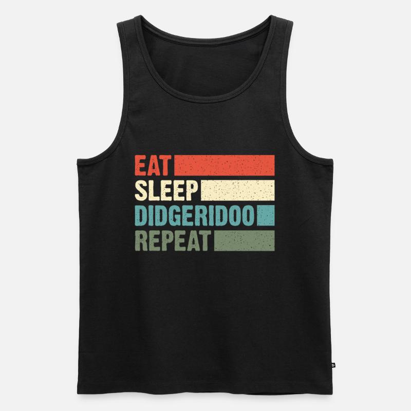 Didgeridoo Eat sleep repeat - Männer Premium Bio Tank Top - Schwarz