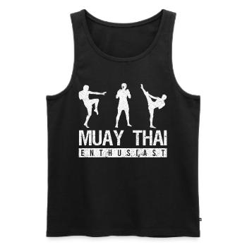 Muhay Thai Kampfsport Kampfkunst - Männer Premium Bio Tank Top - Schwarz - Vorne - Michal (187cm)