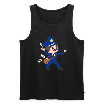 Postman Postman Postman - Men's Premium Organic Tank Top - black - Front - AI Model Male 178 light (178cm)