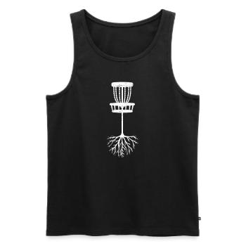 Cool disque golf graphismes cadeau panier racines - Débardeur bio Premium Homme - noir - Devant - Michal (187cm)