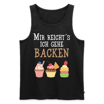 Bäcker - Mir Reicht´s ich gehe Backen - Männer Premium Bio Tank Top - Schwarz - Vorne - Michal (187cm)