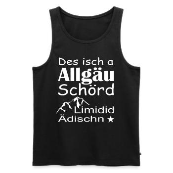 Des isch a Allgäu Schörd Limidid Ädischn - Männer Premium Bio Tank Top - Schwarz - Vorne - AI Model Male 178 light (178cm)