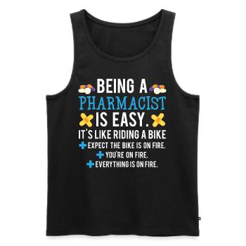 Funny pharmacist - Men's Premium Organic Tank Top - black - Front - AI Model Male 178 light (178cm)