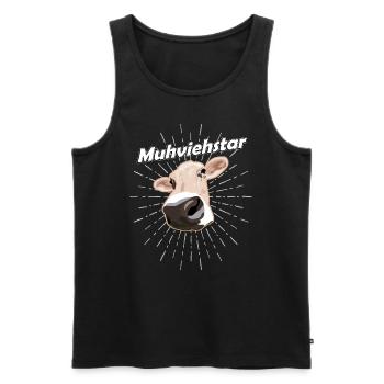 Muhviehstar Landwirt - Männer Premium Bio Tank Top - Schwarz - Vorne - Michal (187cm)