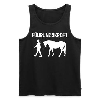 Cooles Pferdehemd - Führungskraft Pferde Reiter - Männer Premium Bio Tank Top - Schwarz - Vorne - Michal (187cm)