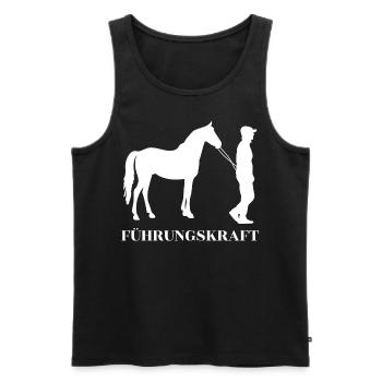 Cooles Pferdehemd - Führungskraft Pferde Reiter - Männer Premium Bio Tank Top - Schwarz - Vorne - Michal (187cm)