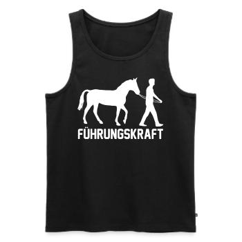 Cooles Pferdehemd - Führungskraft Pferde Reiter - Männer Premium Bio Tank Top - Schwarz - Vorne - Michal (187cm)