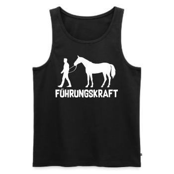 Cooles Pferdehemd - Führungskraft Pferde Reiter - Männer Premium Bio Tank Top - Schwarz - Vorne - AI Model Male 178 light (178cm)