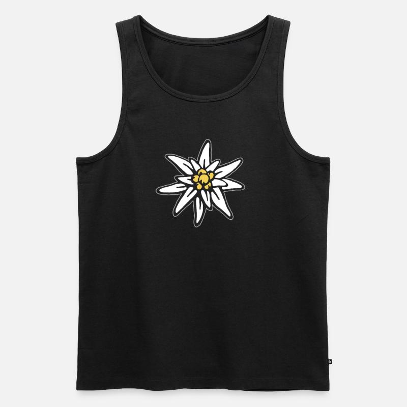 Edelweiss Fleur de montagne Fleur - Débardeur bio Premium Homme - noir