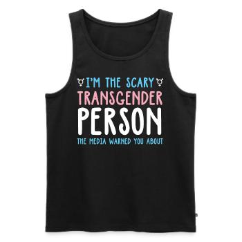 Scary transgender person media warned about - Men's Premium Organic Tank Top - black - Front - Michal (187cm)