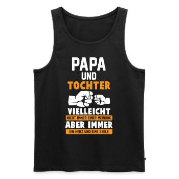 Vater Tochter Bonuspapa - Männer Premium Bio Tank Top - Schwarz - Vorne - Michal (187cm)