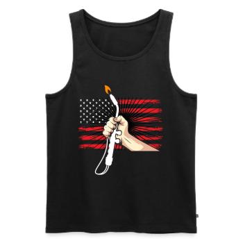 Usa-drapeau Soudere Drôle de soudure - Débardeur bio Premium Homme - noir - Devant - Michal (187cm)