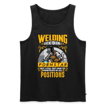 Welding Saved Me Funny welder gift - Men's Premium Organic Tank Top - black - Front - Michal (187cm)