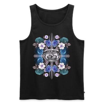Sacred Heart of Jesus, Jesus Christ, Rose Decor - Men's Premium Organic Tank Top - black - Front - AI Model Male 178 light (178cm)