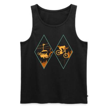 Mountainbike MTB Diamant Trail Downhill - Männer Premium Bio Tank Top - Schwarz - Vorne - AI Model Male 178 light (178cm)