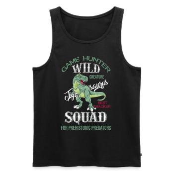 Dinosaurier T Shirt T-Rex Tyrannosaurus für Jungs - Männer Premium Bio Tank Top - Schwarz - Vorne - AI Model Male 178 light (178cm)