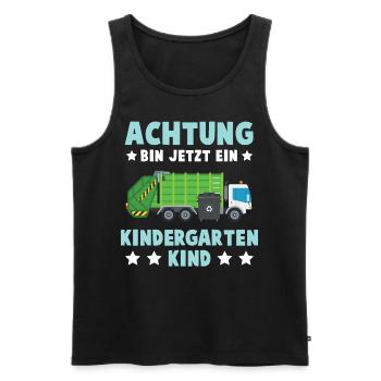Ich Bin Jetzt Ein Kindergartenkind Müll Auto Mülla - Männer Premium Bio Tank Top - Schwarz - Vorne - AI Model Male 178 light (178cm)
