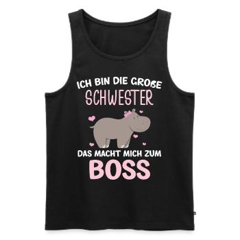 Ich Bin Die Große Schwester Boss Dab Nielpferd - Männer Premium Bio Tank Top - Schwarz - Vorne - AI Model Male 178 light (178cm)