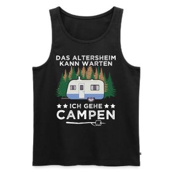 Camping Opa Wohnwagen Womo Geschenk - Männer Premium Bio Tank Top - Schwarz - Vorne - AI Model Male 178 light (178cm)