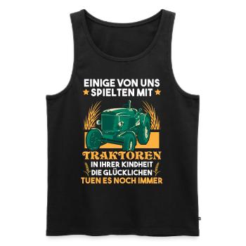 Traktor Traker Bauerngefaehrt Bauernspruch - Männer Premium Bio Tank Top - Schwarz - Vorne - AI Model Male 178 light (178cm)