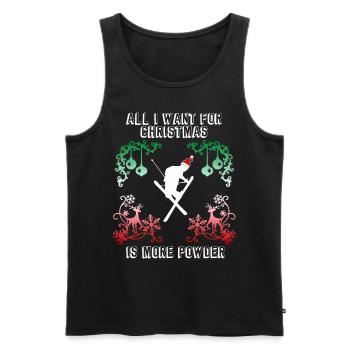 All I want for Christmas is more powder Ski Spruch - Débardeur bio Premium Homme - noir - Devant - AI Model Male 178 light (178cm)