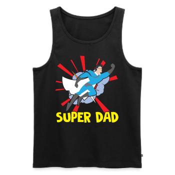 Happy Fathers Day Super Papa Vatertag Super Dad Pa - Männer Premium Bio Tank Top - Schwarz - Vorne - Michal (187cm)
