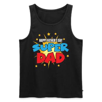 Happy Fathers Day Super Papa Vatertag Super Dad Pa - Männer Premium Bio Tank Top - Schwarz - Vorne - Michal (187cm)