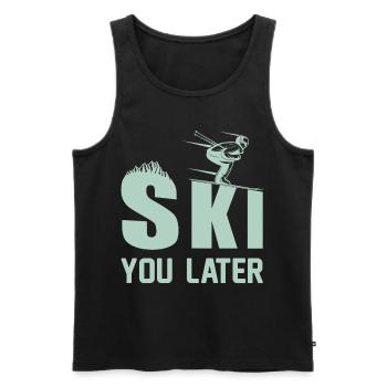 Ski you later Skiing Ski Holiday Winter Funny - Men's Premium Organic Tank Top - black - Front - Michal (187cm)