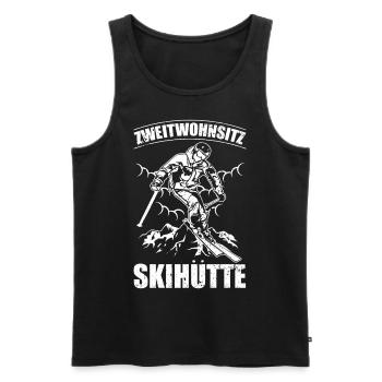 Second residence Ski hut Funny skier saying - Men's Premium Organic Tank Top - black - Front - Michal (187cm)