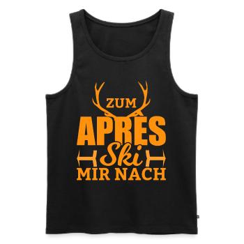 Funny Apres Ski Party Saying Saufen Hüttengaudi - Men's Premium Organic Tank Top - black - Front - Michal (187cm)