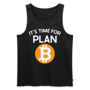 Time For Plan B Bicoin BTC Crypto Moon - Débardeur bio Premium Homme - noir - Devant - AI Model Male 178 light (178cm)