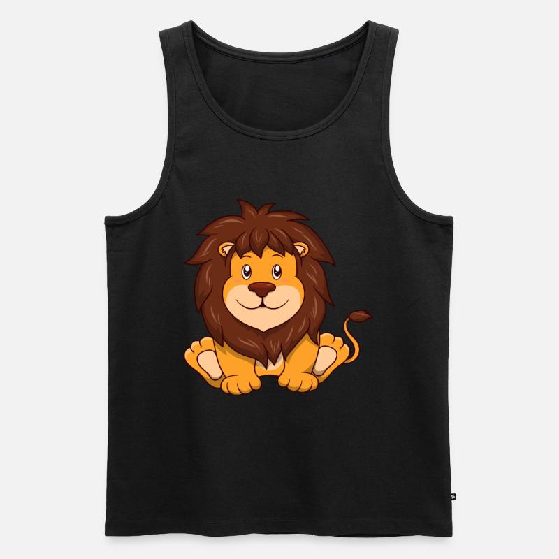Süßer Löwe - Männer Premium Bio Tank Top - Schwarz