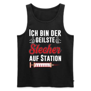 Ich bin der geilste Stecher auf Station Pfleger - Männer Premium Bio Tank Top - Schwarz - Vorne - AI Model Male 178 light (178cm)