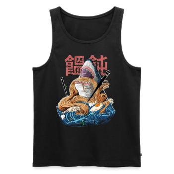 Japan miso ramen udon shark gift vintage - Men's Premium Organic Tank Top - black - Front - AI Model Male 178 light (178cm)