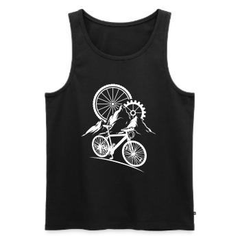 Motif de vélo avec Bergen Vélo Imprimé - Débardeur bio Premium Homme - noir - Devant - AI Model Male 178 light (178cm)