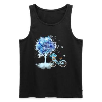 Fleurs Fleurs Dames Vélo Vélo Dames - Débardeur bio Premium Homme - noir - Devant - Michal (187cm)