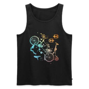 Vélo Pièces détachées Motif motif vélo motif - Débardeur bio Premium Homme - noir - Devant - AI Model Male 178 light (178cm)