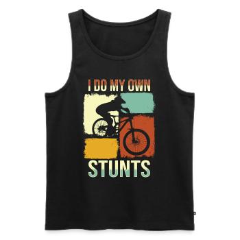 I Do My Own Stunts Bicycle BMX - Men's Premium Organic Tank Top - black - Front - Michal (187cm)