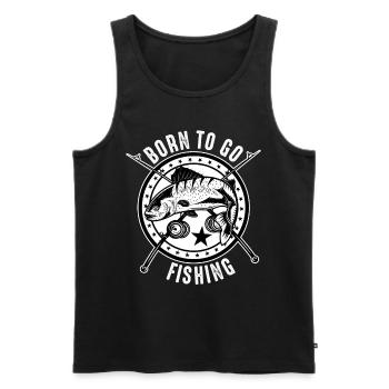 Born to go Fishing - Débardeur bio Premium Homme - noir - Devant - Michal (187cm)