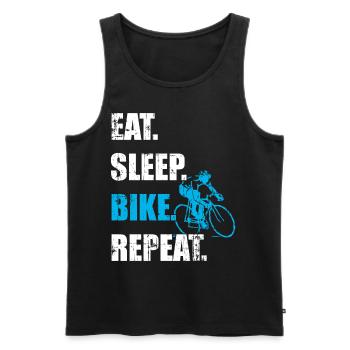 Eat Sleep bike Repeat Vélo de course Vélo de course Renard - Débardeur bio Premium Homme - noir - Devant - Michal (187cm)