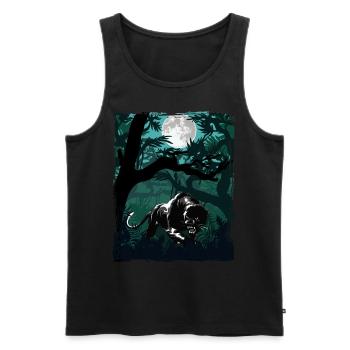 Panthère noire dans la jungle - Débardeur bio Premium Homme - noir - Devant - Michal (187cm)