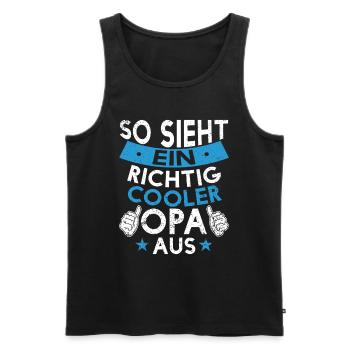 opa, cooler opa, geschenkidee, geschenk, familie - Männer Premium Bio Tank Top - Schwarz - Vorne - Michal (187cm)