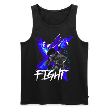 Xtreme Fight Fighter Manga Anime - Men's Premium Organic Tank Top - black - Front - Michal (187cm)