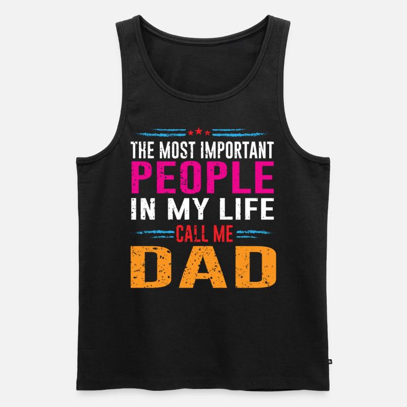 Bester Dad I Bester Papa - Männer Premium Bio Tank Top - Schwarz