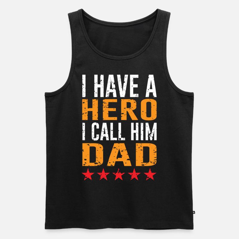 Bester Dad I Bester Papa - Männer Premium Bio Tank Top - Schwarz