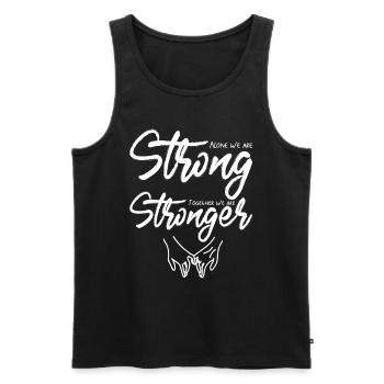 Alone we are strong together we are stronger - Men's Premium Organic Tank Top - black - Front - AI Model Male 178 light (178cm)