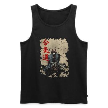 Samurai Warrior Japanese Manga Anime Gift - Men's Premium Organic Tank Top - black - Front - AI Model Male 178 light (178cm)